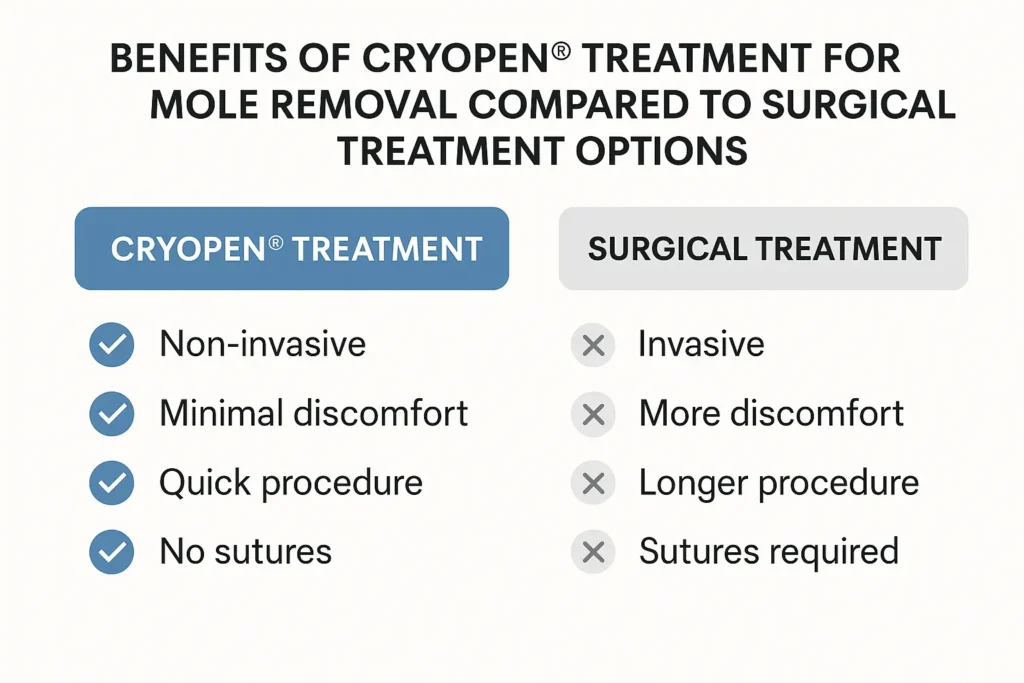 Benefits of facial mole removal Rushden - call our team today to book a consultation